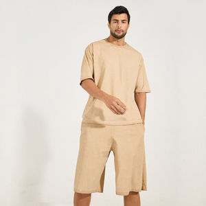 Novedades 2025, conjuntos de pantalones cortos en blanco de dos piezas a la moda para hombre, conjuntos de pantalones cortos de verano para hombre, conjunto de verano con logotipo personalizado para hombre - Product Image 2