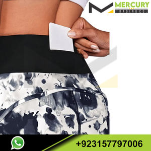 Taille haute contrôle du ventre cravate teinture extensible Shorts de sport femmes basique Fitness entraînement vêtements de sport haute qualité tissu Logo - Product Image 4