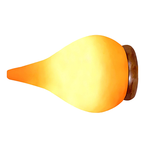 Lámpara de sal del Himalaya en forma de lágrima, tallada a mano, luz de mesa de sal rosa con interruptor regulador y base de madera - Product Image 4