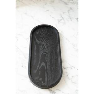 Plateau de service en bois à prix abordable avec poignée en cuir et forme ronde pour servir des boissons et des collations au petit-déjeuner - Product Image 3