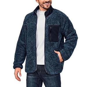 <b>Men's</b> Winter Coat Fleece Solid Color Pockets Fleece Zip up <b>Jacket</b> Factory Customized <b>Sherpa</b> Fleece <b>Jackets</b> for <b>Man</b> Winter <b>Jacket</b> - Product Image 2