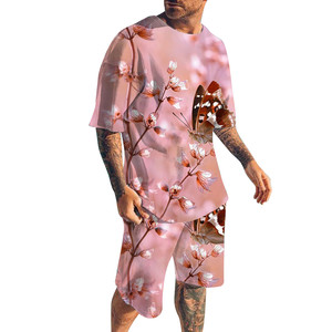 ชุดวอร์มไซส์ใหญ่พิเศษสำหรับผู้ชาย, เสื้อถักพิมพ์ลาย3D ระบายอากาศได้ดีแขนสั้นสำหรับใส่วิ่งฤดูร้อน - Product Image 1