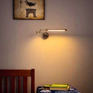 โคมไฟติดผนังลายไม้วอลนัทสไตล์ฝรั่งเศสย้อนยุค แบบเสียบปลั๊ก แขนปรับได้ ใช้เป็นไฟอ่านหนังสือข้างเตียง สำหรับห้องนอน ห้องทำงาน โต๊ะทำงาน - Product Image 5