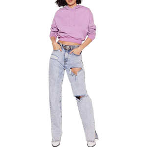 2025 Nueva llegada Sudadera con capucha corta para Mujer | Sudadera con capucha con estampado de logotipo personalizado Tallas grandes Moda OEM - Product Image 2