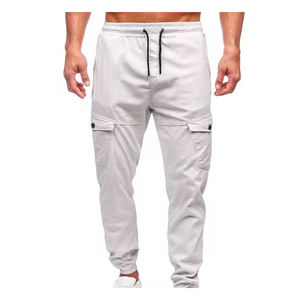 Pantalones Cargo de lona rectos de moda para hombre para todas las estaciones, cómodas aventuras al aire libre con costuras duraderas - Product Image 1