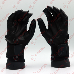 Nouveauté Vêtements de sport élégants de couleur noire Gants de frappe de baseball à manchette longue Gants en cuir respirants et confortables - Product Image 2