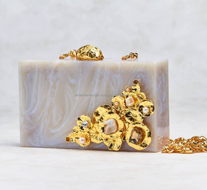 Bolso de mano de resina de aspecto elegante y sencillo con cadena dorada de Metal, bolso de mujer de alta calidad, precio bajo, novedad - Product Image 6