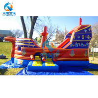 Château Gonflable Commercial Thème Pirate avec Toboggans et Aire de Saut pour Enfants – Idéal pour Événements Extérieurs – Offre Spéciale