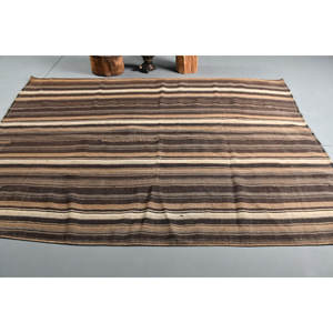 Tapis en laine classique traditionnel marron Beige 5.8x8.4ft Vintage turc Patchwork Design Latex 10mm Rectangle couloir pour chevet - Product Image 3