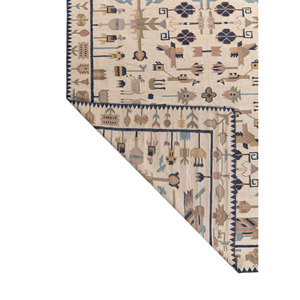 Bedouin Ivory Flat Weaves Wool <b>Rug</b> Handmade Geometric Braided Rectangle for Home for Living Room or Bedroom-ADWL-23013 - Product Image 5