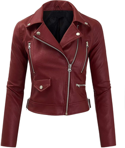 Chaqueta de Cuero Genuino Acolchada de Invierno para Mujer, Estilo Occidental, Talla Grande, Transpirable, Personalizable, Forrada de Lana - Product Image 1