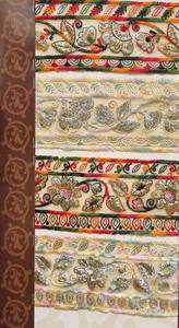 Custom Made Floral Embroidered <b>Ribbons</b> with Multi Colored Flowers and Leaves in Broad Sizes Ideal for Resale by <b>Ribbon</b> Stores - Product Image 2