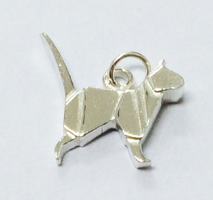 Plata 925 Origami Cat Colgante Diseño Colgante Venta al por mayor Fábrica de joyas en Tailandia - Product Image 2