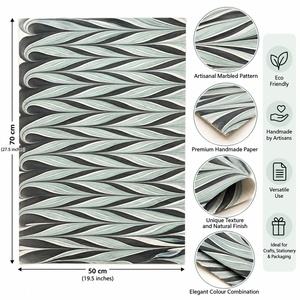 Hojas de Papel Marmoleado Hechas a Mano, Ecológicas, con Borde Decorativo, Proveedor de Papelería para Encuadernación, Envoltorio de Regalos de Lujo - Product Image 6