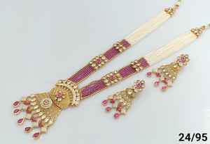 <b>INDIAN</b> TRADITIONAL and FASHIONABLE COPPER JEWELLERY BRIDAL WEDDING JEWELLERY <b>SET</b> for WOMEN EARRINGS and <b>NECKLACE</b> <b>SET</b> - Product Image 2