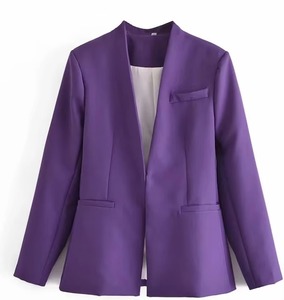 Chaqueta con logotipo personalizado para mujer, abrigo ajustado, traje de oficina Formal, chaqueta de manga larga, ropa de trabajo elegante, prendas de vestir exteriores para negocios e informales - Product Image 4