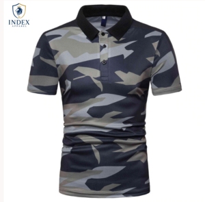 Camiseta Polo de Manga Corta para Hombre, Camuflaje, de Secado Rápido, Tejido de Punto, Corte Casual, Marca INDEX APPAREL - Product Image 1
