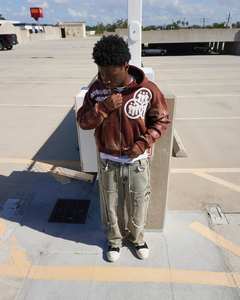 เฮฟวี่เวทมีฮู้ดโอเวอร์ไซซ์ซิปเปล่าพิมพ์ลายธรรมดาชุดสตรีทแวร์สไตล์วินเทจ - Product Image 5