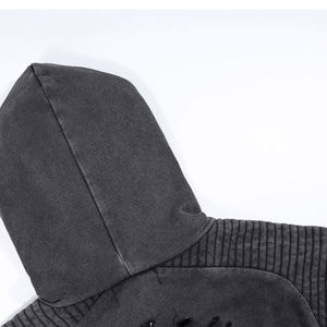 Sweats à capuche délavés de haute qualité 2025 pour hommes, design personnalisé, vêtements décontractés thermiques, style urbain uni, hiver, 100% coton brodé - Product Image 6