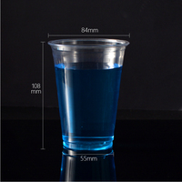 Gobelet en PET de 12oz calibre 390ml - 84mm gobelets en plastique transparent personnalisés avec couvercles tasse de boisson à emporter pour jus de fruits Boba café