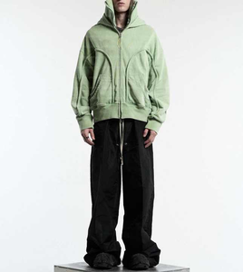 เสื้อฮู้ดดี้ผ้าฝ้าย 100% คุณภาพสูง สกรีนโลโก้ตามสั่ง แบบมีฮู้ดสองชั้น ซิปเต็มตัว สำหรับผู้ชาย แบบกันหนาว - Product Image 2