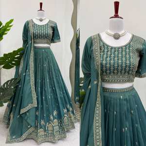 Nuevos Lehengas de Novia de Diseñador con Bordado y Lentejuelas, Dupatta, Ropa India y Pakistaní - Product Image 4
