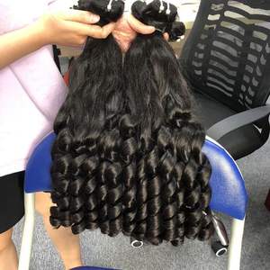 Meilleur prix VQ cheveux Helen luxe style donneur unique vietnamien bouncy Curl cheveux vierges humains bruts 100gr faisceau de tissage de cheveux - Product Image 2