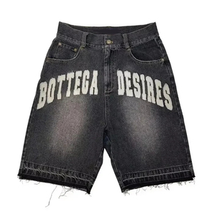 Shorts Bermuda en Denim Taille Moyenne pour Homme Bottega Desires, Coton Lavé, Style Décontracté, Logo Avant, Fermeture Éclair, Respirant, Séchage Rapide, 180g - Product Image 1