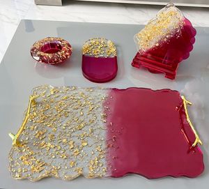 Bandeja de servicio de resina epoxi de moda para una organización de cocina vibrante y configuraciones coloridas de entretenimiento en el hogar - Product Image 6