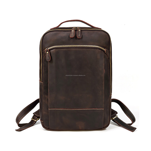 Unisex Full Grain Leather Backpack Customized Logo Casual Travel <b>Laptop</b> <b>Sleeves</b> Office Worker Factory Supply - Product Image 1