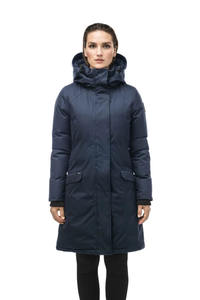 Hot Selling Top Quality Navy <b>Women's</b> Hooded Furless <b>Parka</b>, Puffer Jacket And Quilted Bubble Down <b>Winter</b> Down Jacket For <b>Women</b> - Product Image 5