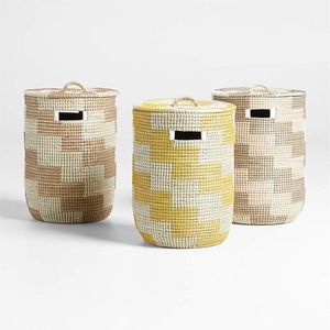 Chi phí thấp <span class=keywords><strong>wicker</strong></span> lưu trữ Giỏ trên xu hướng cỏ biển giỏ trang trí nhà cỏ biển container bin - Product Image 5