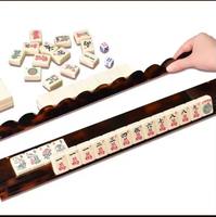 Support pliable de luxe moderne en caoutchouc naturel et polyester pour tuiles de mahjong, à fond plat et bord festonné, pour poker et mahjong américain
