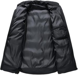 Veste matelassée légère en toile pour homme Manteau thermique d'hiver à capuche col montant de haute qualité Prix bas Gris disponible pour - Product Image 4