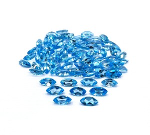 พลอยตัดรูปบุษราคัมสีฟ้าขนาด5x10มม. สำหรับทำเครื่องประดับอัญมณีสีฟ้าธรรมชาติ - Product Image 5