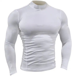 T-shirt d'entraînement à manches longues pour homme 100% coton, séchage rapide, respirant, protection UV, designs personnalisés, tricot de compression uni - Product Image 1
