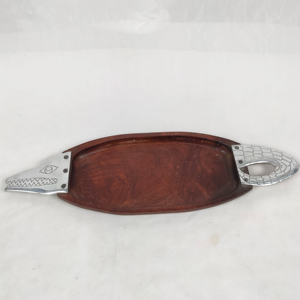 Bandeja de Servicio de Madera Roja de Alta Gama con Acabado Esmaltado para Servicio de Camarero y Bandejas Decorativas de Madera - Product Image 2