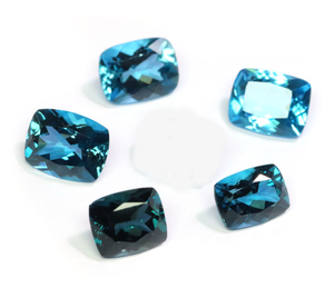 Pierre précieuse topaze bleue de Londres naturelle Rectangle taillé à facettes taille personnalisable pierre d'ombrage bleu profond pour la fabrication de bijoux - Product Image 4