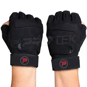 Schwarz Einfarbig Hohe Qualität Beste Gewichtheben Custom Gym Fitness Übung Gewichtheben Handschuhe Handschuhe