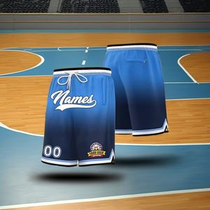 Shorts de basket-ball à imprimé dégradé personnalisés, taille adulte, respirant, antibactérien, séchage rapide, polyester - Product Image 3