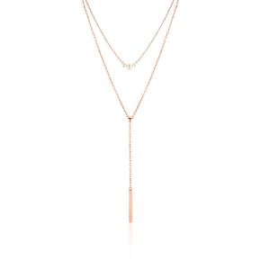 Azuris Fashion Layered 925 Sterling Silver Long Double Necklace Made in Turkey - Product Image 1