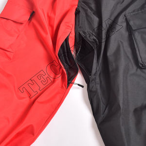 Pantalones de esquí impermeables rojos y negros de dos colores para exteriores Pantalones de snowboard con bucles para cinturón Bolsillos con cremallera y cintura con cordón - Product Image 6