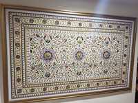 Tapis brodé à la main Zardozi Zari, tapis décoratif traditionnel artisanal à suspendre au mur