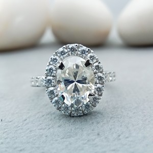 D'VINS JEWELS Trendy Classic OVAL Shaped VVS Lab Grown Diamond Engagement Ring 925 Sterling Silver Stylish for Party Gift - Product Image 1