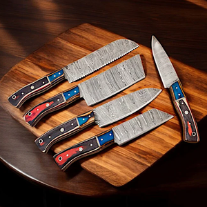 Juego de cuchillos de chef de cocina de acero de Damasco de 5 piezas de alta calidad, colección personalizada VG10, cuchillos de cocina de gama alta - Product Image 3