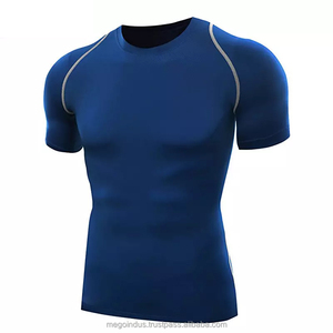 Camiseta Deportiva Ajustada para Hombre OEM, Premium, de Alta Calidad, Transpirable, de Secado Rápido, Manga Corta, Tejido de Spandex/Poliéster, Ecológica - Product Image 3
