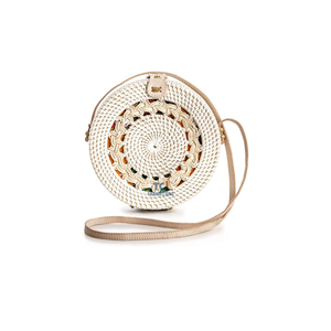 Broderie personnalisée Zip jacinthe d'eau jonc de mer paille sacs d'artisanat pour les femmes de haute qualité mode Style bohème en gros - Product Image 3