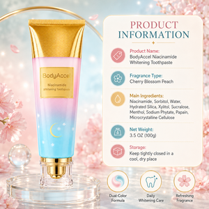 Dentifrice blanchissant au niacinamide pour un nettoyage en profondeur, sans danger pour l'émail, soin buccal, élimination des taches, haleine fraîche, gel blanchissant - Product Image 3