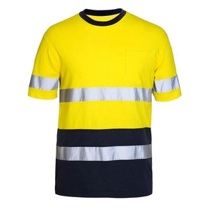 Premium HI VIS Construction T-Shirt Comfort Quick Dry Polyester <b>Material</b> High Visibility Safety Work Apparel Yellow - Product Image 1