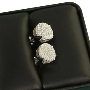 Boucles d'oreilles classiques en diamant naturel de couleur D pour femmes en argent sterling 925 avec finition glacée VVS BIJOUX en or - Product Image 6